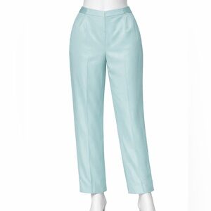 Vintage Silk High Rise Aqua Trousers Old Money Hamptons Minimalist Lined Sz. 6